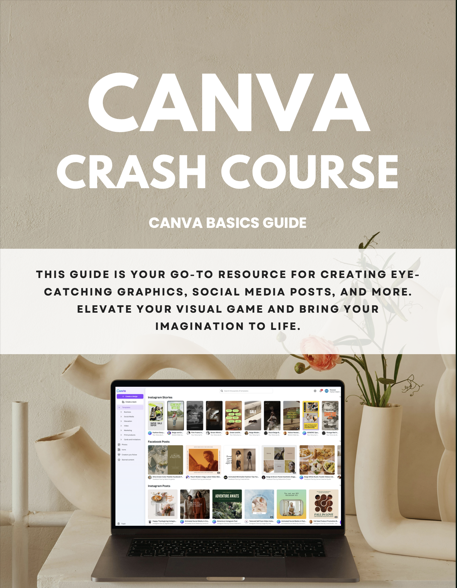 Cover of the free Canva Crash Course PDF by Galanthii